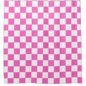 Classic visual pink checkerboard  douchegordijn (Voorkant)
