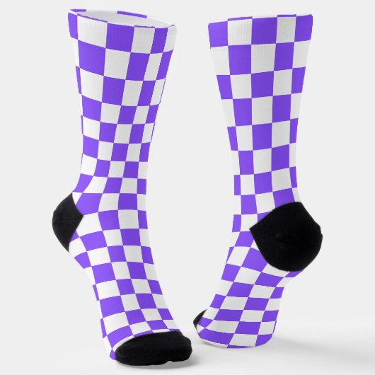 Classic visual purple checkerboard  sokken (Gebogen)