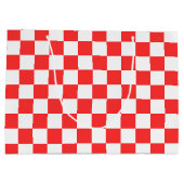 Classic visual red checkerboard  groot cadeauzakje (Achterkant)
