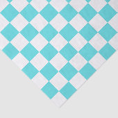 Classic visual turquoise blue checkerboard  tissuepapier (Detail)