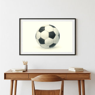 Classic Voetbal Waterverf Art Poster
