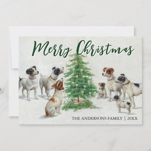 Classic  Vrolijk Kerstfeest Carl Reichert Feestdagenkaart (Voorkant)