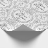  Classic  Vrolijk Kerstgrijs Toile Cadeaupapier (Hoek)