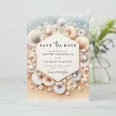 Classic Waterverf Beach Wedding Save The Date (Staand voorkant)