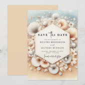 Classic Waterverf Beach Wedding Save The Date (Voorkant / Achterkant)