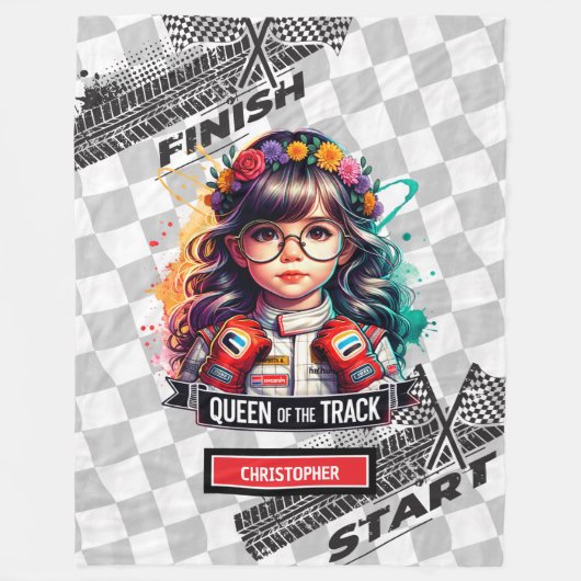 Classic Waterverf Sport Car Racing Meisje Deken (Voorkant)