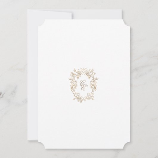 Classic Wedding Crest Save The Date Invitation (Dos)