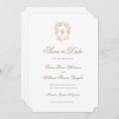 Classic Wedding Crest Save The Date Invitation (Devant / Derrière)