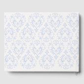 Classic Wedding Elegant Damask Pattern Light Blue Gastenboek (Achterkant)