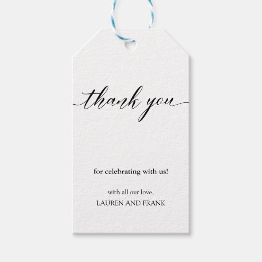 Classic Wedding Gift Label voor aangepast script m Cadeaulabel (Voorkant)