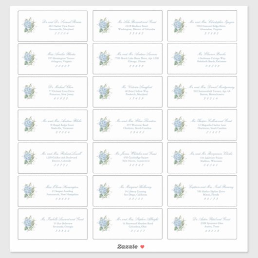 Classic Wedding Guest Address Labels (Vel)