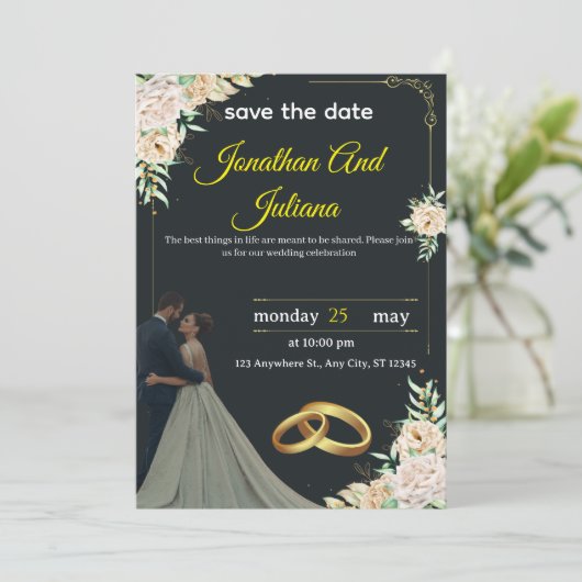Classic Wedding Invitation 2025" (Debout devant)