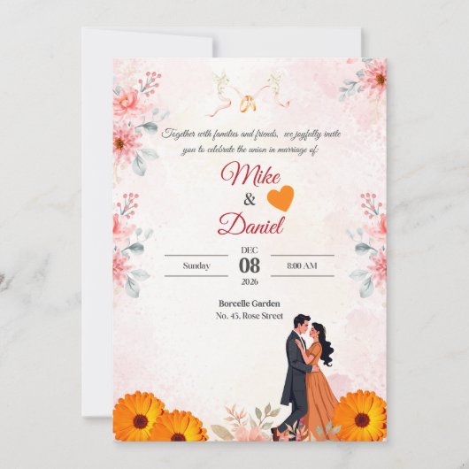 Classic Wedding Invitation Card  (Devant)