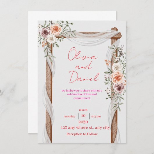 Classic Wedding Invitation – Elegant and Timeless Kaart (Voorkant / Achterkant)