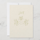 Classic wedding invitation in beige and gold kaart (Achterkant)