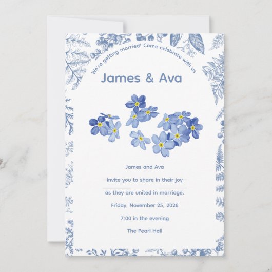 Classic wedding invitations (Devant)