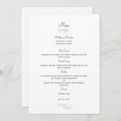 Classic Wedding Menu Kaart - (Grijs) Menu Kaarten (Voorkant / Achterkant)