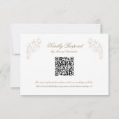 Classic Wedding Monogram Crest QR code RSVP Card (Dos)
