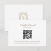 Classic Wedding Monogram Crest QR code RSVP Card (Devant / Derrière)