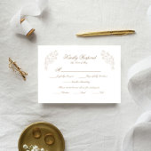 Classic Wedding Monogram Crest RSVP Card Kaartje