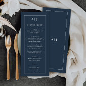 Classic wedding monogram dinner menu