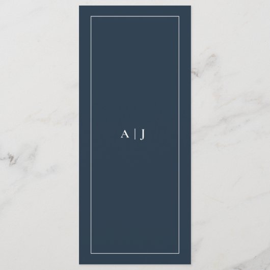 Classic wedding monogram dinner menu (Achterkant)