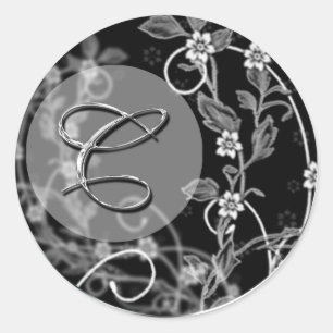 Classic Wedding Monogram Ronde Sticker