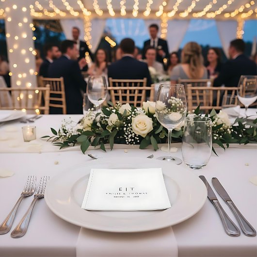 Classic Wedding Napkins  Simple Text Based Servet