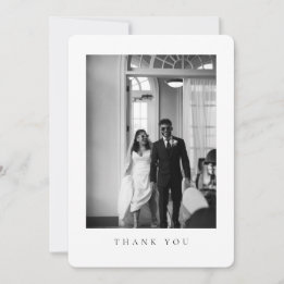 Classic Wedding Photo Rounded Thank You Card Bedankkaart