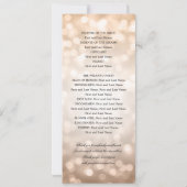 Classic Wedding Program Roos Gold Bokeh Lights Kaart (Achterkant)