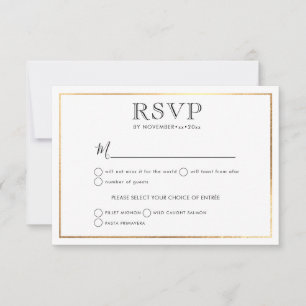 Classic Wedding RSVP Stijlvol Goud Lijst Aankondiging