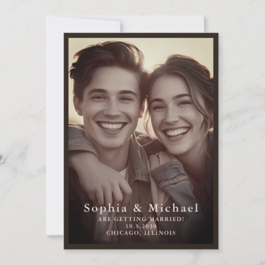  Classic Wedding Save the Date Donker Bruin (Voorkant)