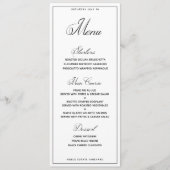 Classic Wedding Script Only Dinner Menu (Voorkant)