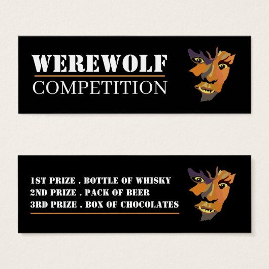 Classic Werewolf, Halloween Tickets de compétition (Devant & derrière)