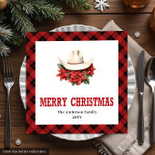 Classic Western Red Black Christmas Napkins Servet