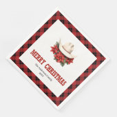 Classic Western Red Black Christmas Napkins Servet (Hoek)