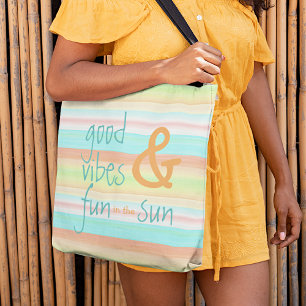 Classic Whimsical Pastel Waterverf Stripe Patroon Tote Bag