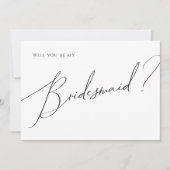Classic Whimsical Script Bridesmaid Proposal Kaart (Voorkant)