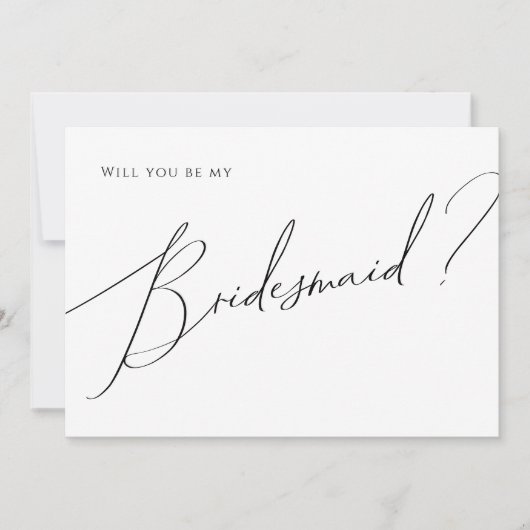 Classic Whimsical Script Bridesmaid Proposal Kaart (Voorkant)