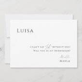 Classic Whimsical Script Bridesmaid Proposal Kaart (Achterkant)