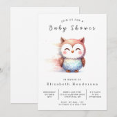 Classic Whimsy Owl Baby shower Kaart (Voorkant / Achterkant)