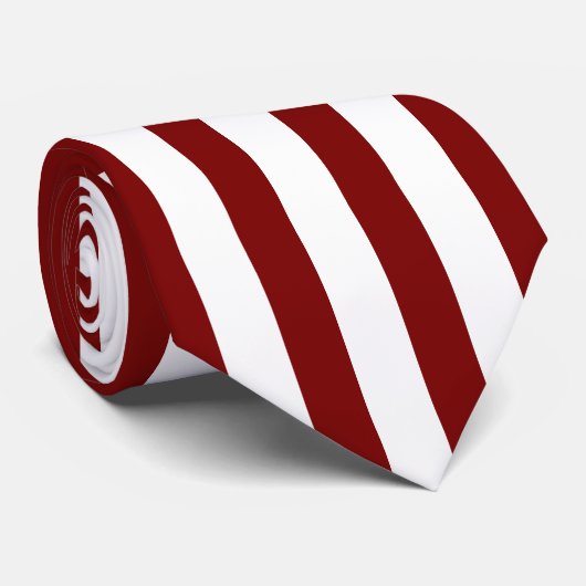 Classic White and Deep Red Striped Stylish Stropdas (Opgerold)