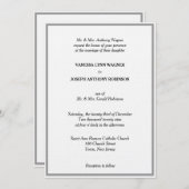 Classic White Black Silver Monogram Wedding Kaart (Voorkant / Achterkant)