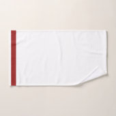 Classic White Dk Red Band  Bad Handdoek (Handdoek)