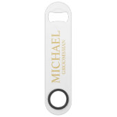 Classic White en Gold Personalized Groomsman Speed Flessenopener (Voorkant)