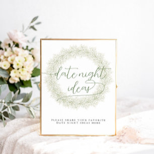 Classic White Flowers Vrijgezellenfeest Date Night Poster