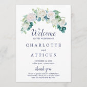 Classic White Flowers Wedding Programme Programma (Voorkant)