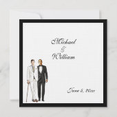 Classic White Gay Faire-part de mariage (Dos)