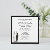 Classic White Gay Faire-part de mariage (Debout devant)