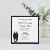 Classic White Gay Faire-part de mariage (Debout devant)